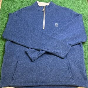 Peter Millar Crown Sport Quarter Zip-Up Sweater (Navy Blue / Size Large)